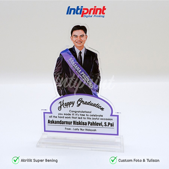 Plakat Wisuda Akrilik Custom Graduation Hadiah Kelulusan A5 Intiprint