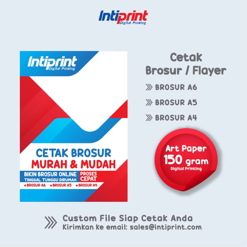 CETAK BROSUR FLYER PAMFLET  POSTER CUSTOM ART PAPER 150g A5 1 Sisi