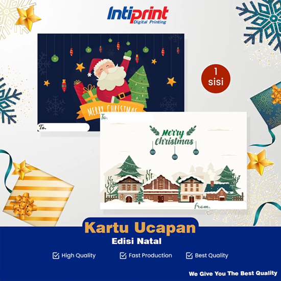 Cetak Kartu Ucapan Custom Edisi Natal Tanpa Amplop